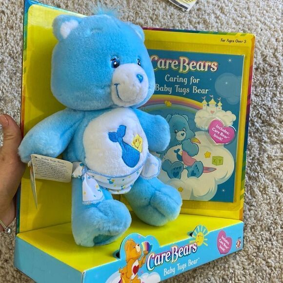 NWT Vtg 2003 Care Bears 10” Plush Baby Tugs Bear +Book Stuffed Animal - Picture 2 of 5
